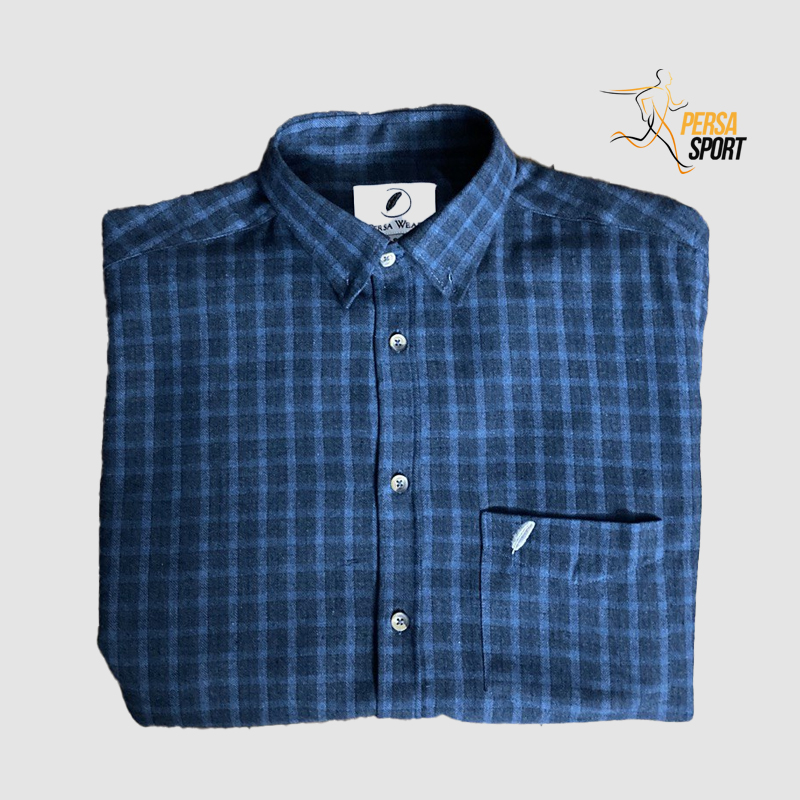 پیراهن مردانه پرساویر Persa Check V2 Navy — تصویر ۳